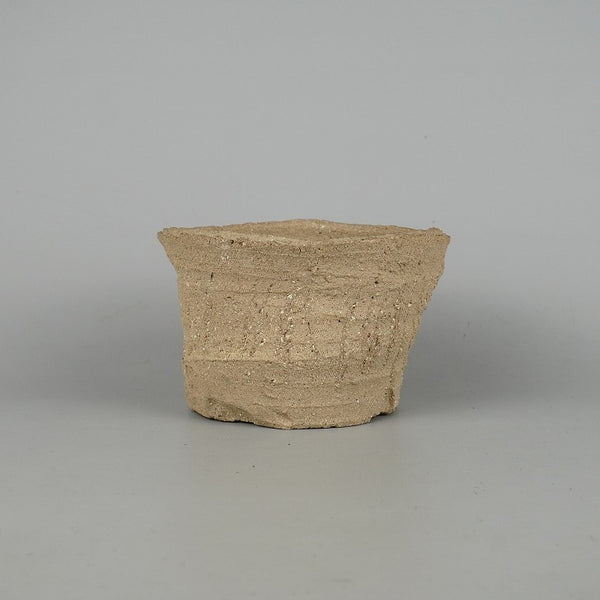 中古 盆栽鉢 禎山 小型 長辺 約14.5cm 変形 丸鉢 泥物  中古鉢 k1198406993