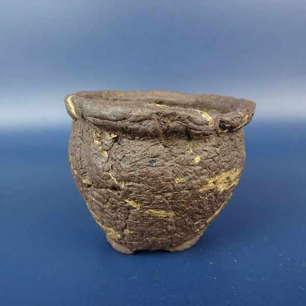 中古盆栽鉢 常滑 竜岳 小鉢 長辺 約6cm 丸鉢 外縁 泥鉢  中古鉢 p1198417388