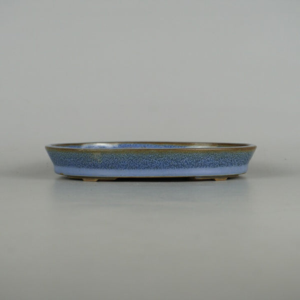 中古 盆栽鉢 平安 香山 小型 長辺 約 18.5cm 楕円鉢 釉薬  中古鉢 h1198422189