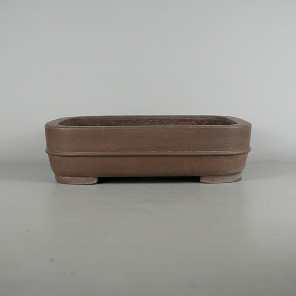 中古 盆栽鉢 常滑 千交苑 中型 長辺 約 30.5cm 楕円鉢 撫角 中帯 泥物  中古鉢 u1198425727