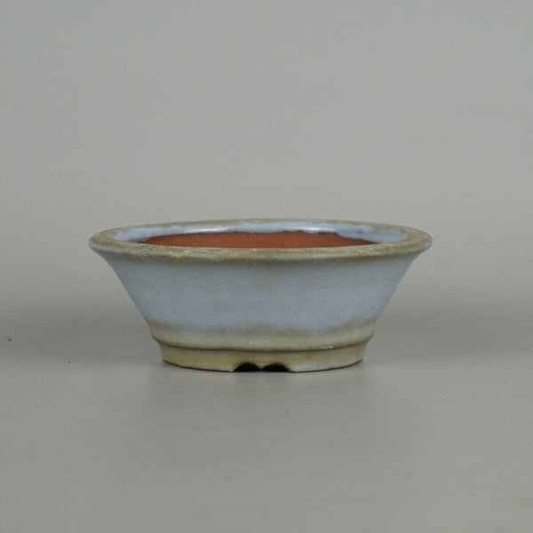 中古盆栽鉢 常滑 壱興造記 渡辺一弘 小鉢 長辺 約 9.2cm 丸鉢 釉薬  中古鉢 n1198410727