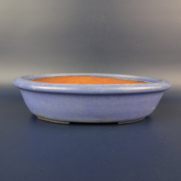 中古盆栽鉢 常滑 壱興造記 渡辺 一弘 小型 長辺 約17.4cm 楕円鉢 外縁 釉薬  中古鉢 j1198417712