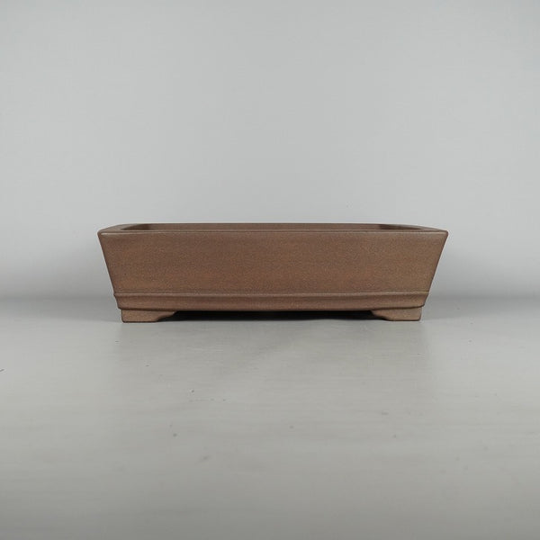 中古 盆栽鉢 常滑 中野 裕士 中型 長辺 約 34cm 長方鉢 下帯 泥物  中古鉢 q1198409346