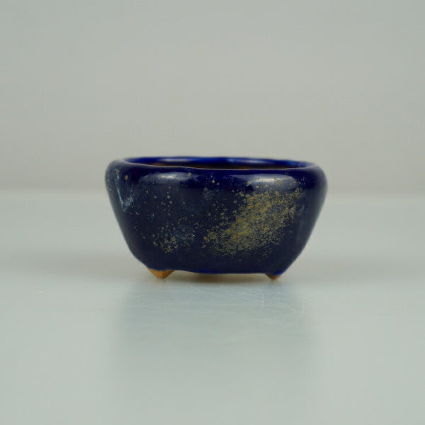 中古盆栽鉢 竹山 小鉢 長辺 約5.5cm 丸鉢 釉薬  中古鉢 e1198411132