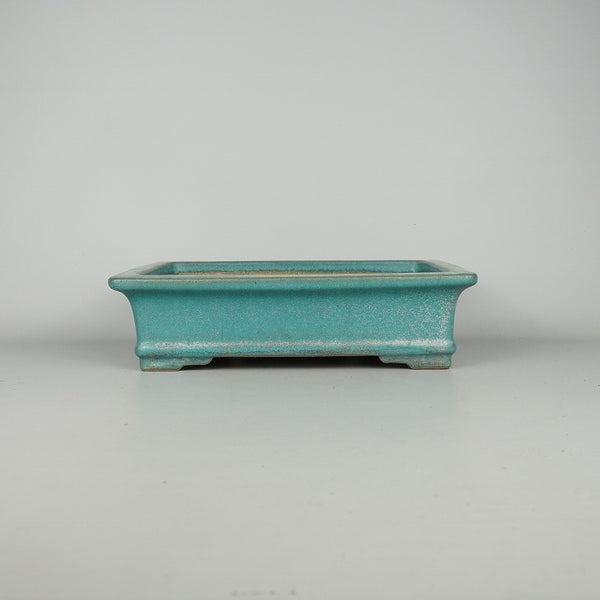 中古 盆栽鉢 常滑 黎鳳 中型 長辺 約39.5cm 長方鉢 下帯 釉薬  中古鉢 m1198413004