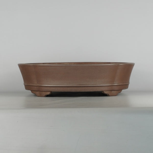 中古 盆栽鉢 常滑 中野 裕士 大型 長辺 約 47cm 木瓜鉢 下帯 泥物  中古鉢 k1198405347