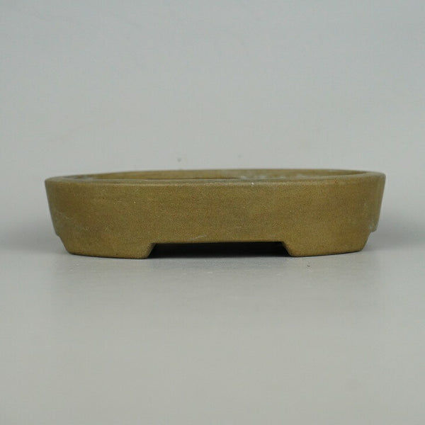 中古 盆栽鉢 常滑 旭清 小型 長辺 約12.5cm 楕円鉢 泥物  中古鉢 t1198412415