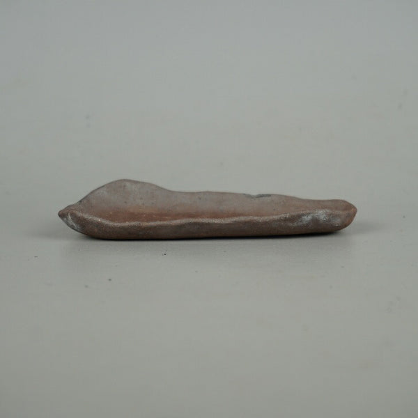 中古盆栽鉢 一蒼作 小型 長辺 約11.3cm 変形 楕円鉢 泥物  中古鉢 r1198408166