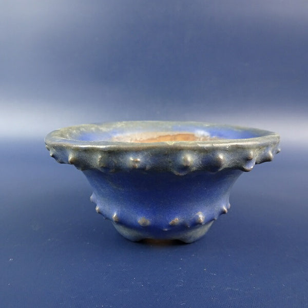 中古盆栽鉢 落款なし 小鉢 長辺 約8.2cm 丸鉢 釉薬  中古鉢 n1198406444