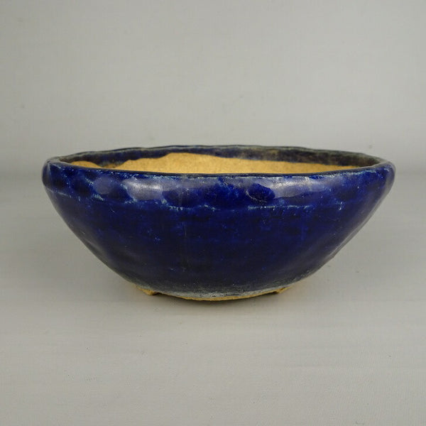 中古盆栽鉢 豊千 小型 長辺 約12.2cm 丸鉢 釉薬  中古鉢 v1198440175