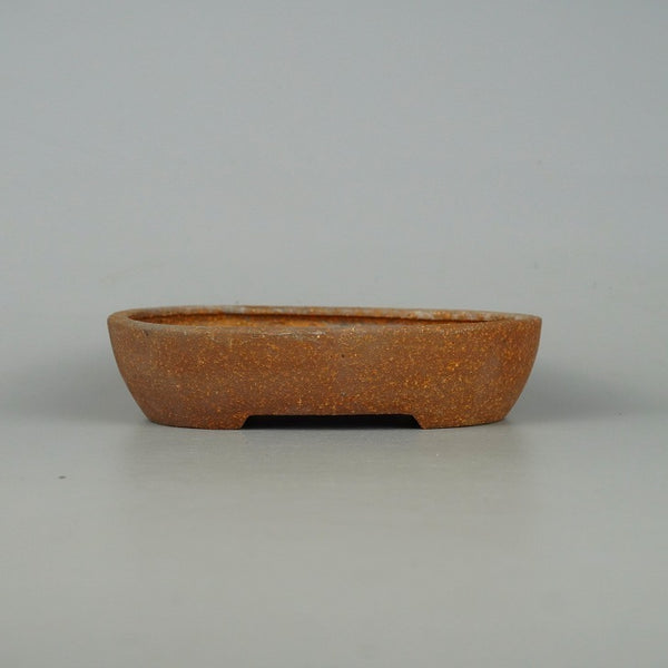 中古盆栽鉢 常滑 服部 小型 長辺 約 15.5cm 楕円鉢 泥物  中古鉢 j1198417120