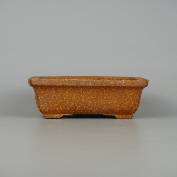 中古 盆栽鉢 常滑 服部 小型 長辺 約14.5cm 長方鉢 外縁 隅入 泥物  中古鉢 d1198424470