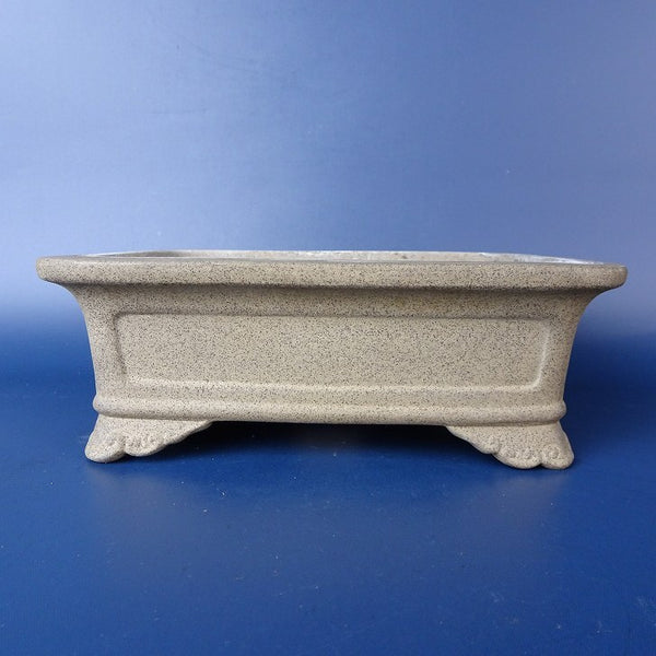 中古 盆栽鉢 常滑 旭清 小型 長辺 約16.5cm 長方鉢 外縁 窓入 雲足 泥鉢  中古鉢 l1198411133