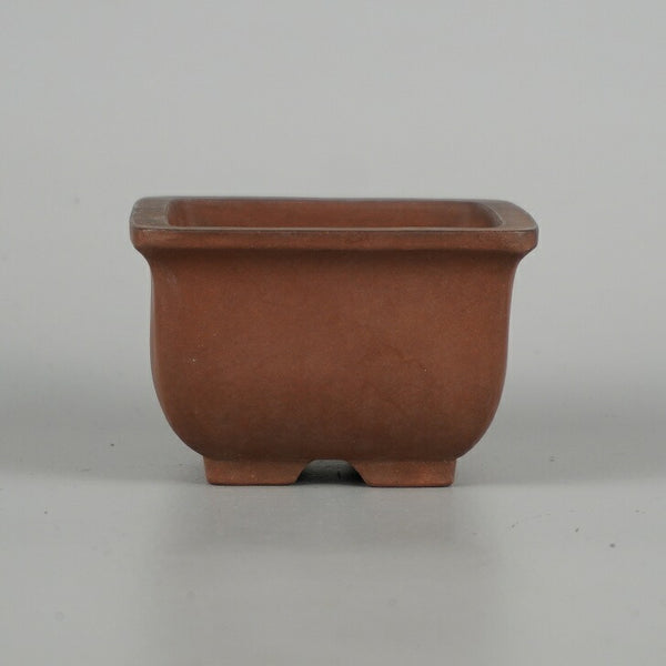 中古 盆栽鉢 落款なし 小鉢 長辺 約 7.7cm 正方鉢 外縁 泥物  中古鉢 t1198412662