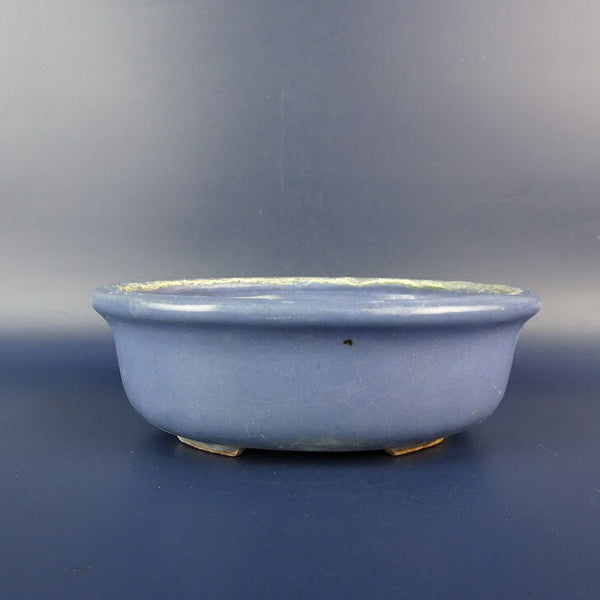 中古盆栽鉢 常滑 服部 小型 長辺 約 14.2cm 楕円鉢 外縁 釉薬  中古鉢 n1198414752