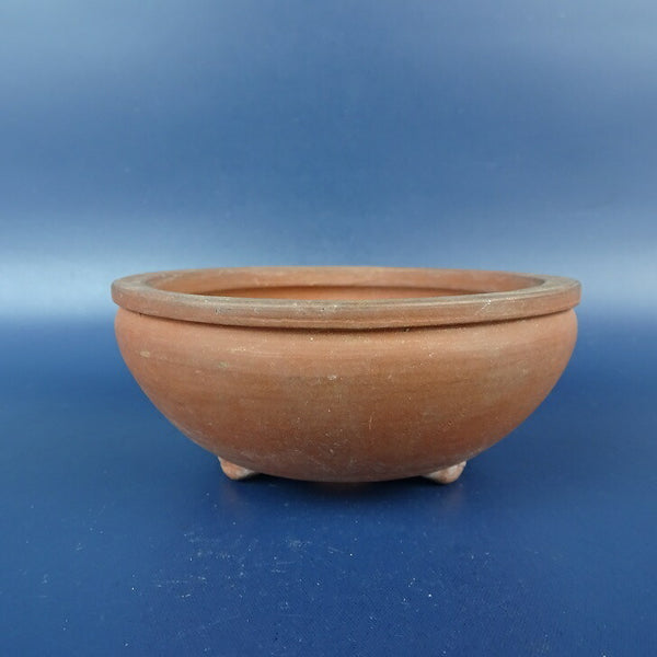 中古盆栽鉢 一陶園 小鉢 長辺 約 9.8cm 丸鉢 外縁 雲足 泥物  中古鉢 t1198403447