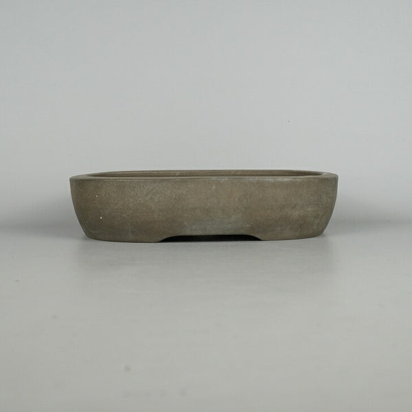 中古盆栽鉢 常滑 喜仙 中型 長辺 約25.3cm 楕円鉢 泥物  中古鉢 f1198415655