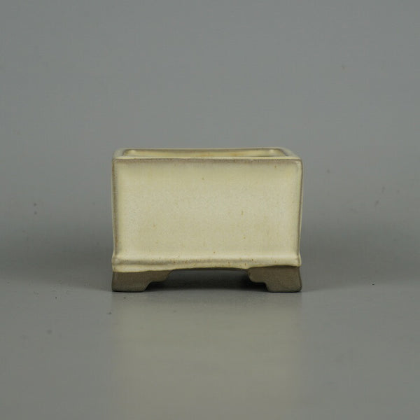 中古盆栽鉢 陶艶 小鉢 長辺 約 7cm 正方鉢 下帯 釉薬  中古鉢 v1198441607