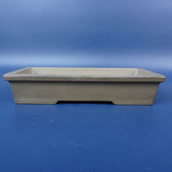 中古盆栽鉢 水庄園 小型 長辺 約15.2cm 長方鉢 外縁 泥物  中古鉢 p1198420063