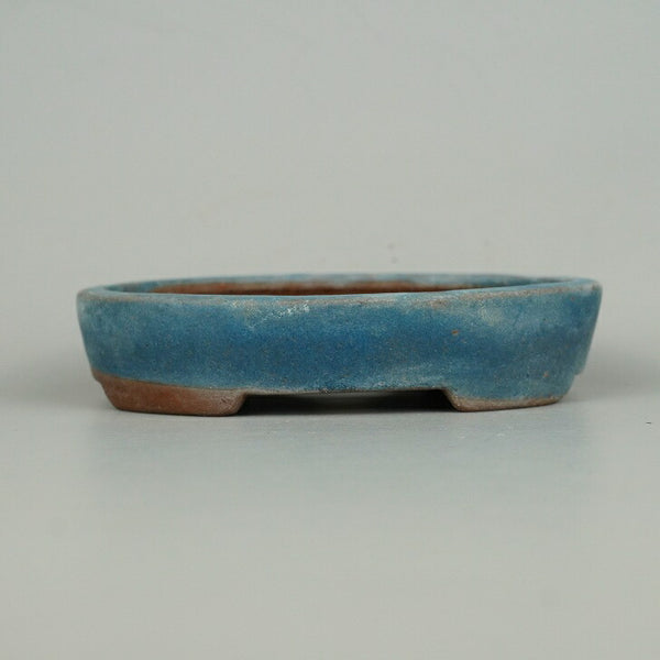 中古 盆栽鉢 常滑 旭清 小型 長辺 約12cm 楕円鉢 釉薬  中古鉢 r1198402043