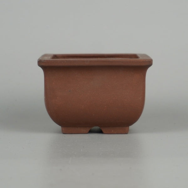 中古 盆栽鉢 落款なし 小鉢 長辺 約 7.5cm 正方鉢 外縁 泥物  中古鉢 c1198404047