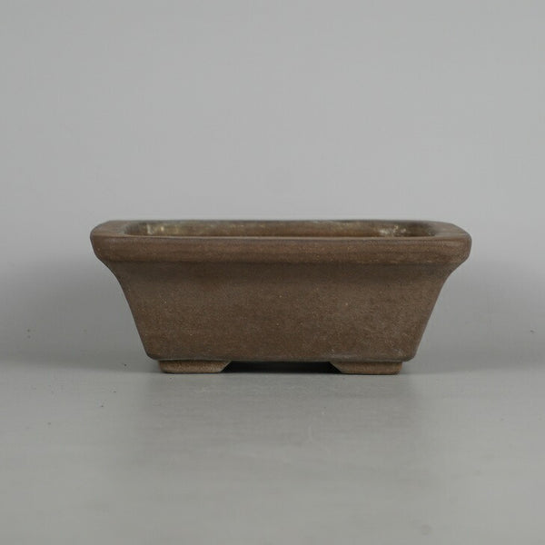 中古 盆栽鉢 壱光堂 3 小型 長辺 約 15.6cm 長方鉢 外縁 泥物  中古鉢 b1198422067