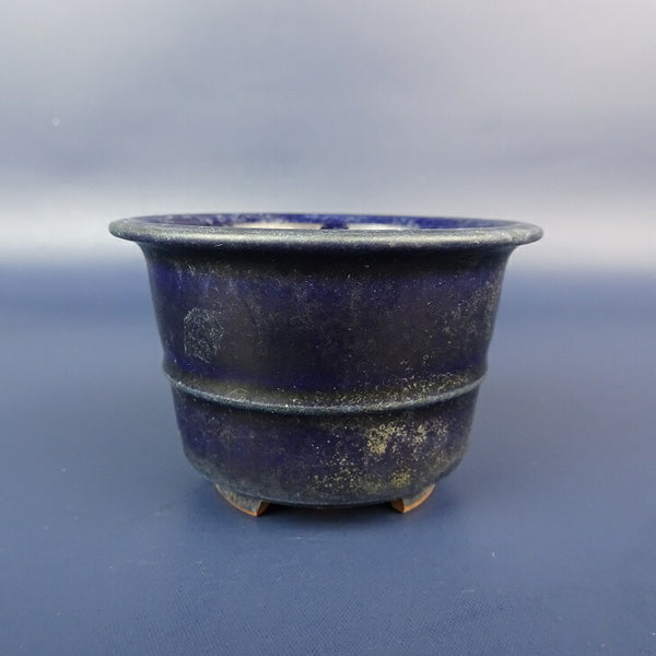 中古盆栽鉢 平安香草 小鉢 長辺 約7.2cm 丸鉢 外縁 中帯 釉薬  中古鉢 q1198415122