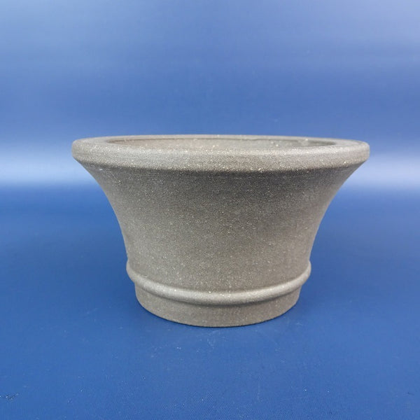 中古盆栽鉢 江小林 小型 長辺 約11.2cm 丸鉢 外縁 下帯 泥鉢 中国鉢  中古鉢 k1198413953