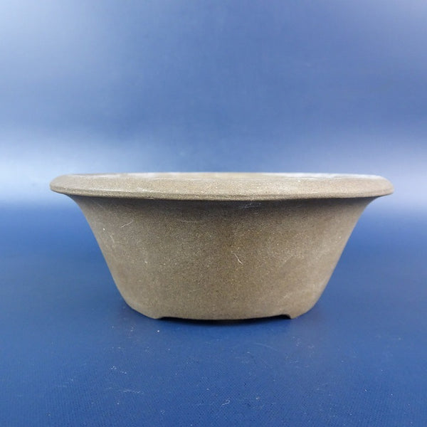 中古盆栽鉢 秋想道人 小型 長辺 約10.5cm 丸鉢 泥鉢 中国鉢  中古鉢 h1198422797