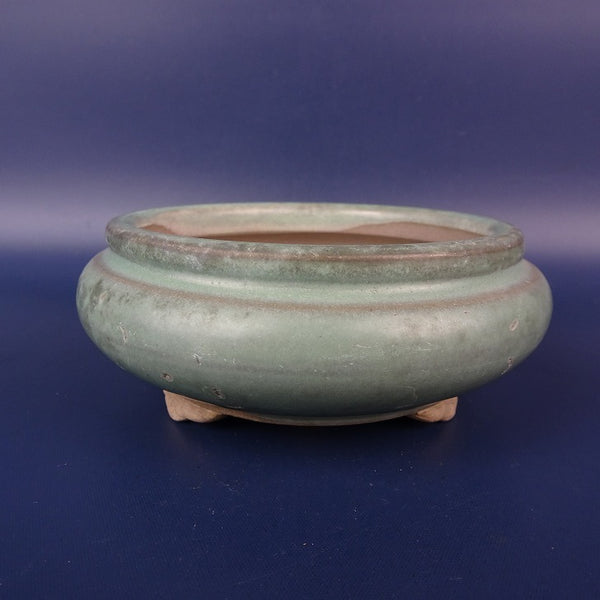 中古盆栽鉢 光泉 小型 長辺 約10.5cm 丸鉢 袋式 釉薬  中古鉢 o1198421929