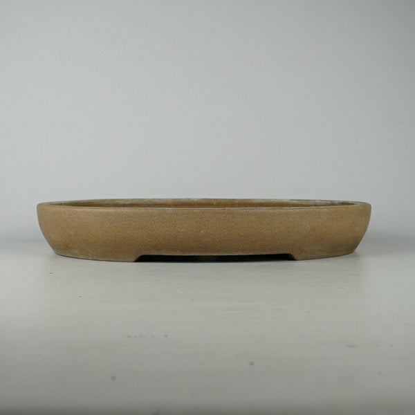 中古盆栽鉢 常滑 喜仙 中型 長辺 約37.8cm 楕円鉢 泥物  中古鉢 w1198411213