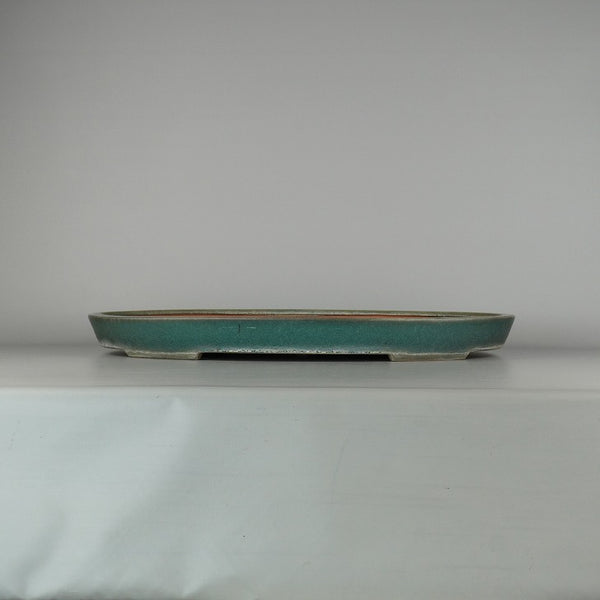 中古盆栽鉢 常滑 黎鳳造 大型 長辺 約61cm 楕円鉢 釉薬  中古鉢 m1198412854