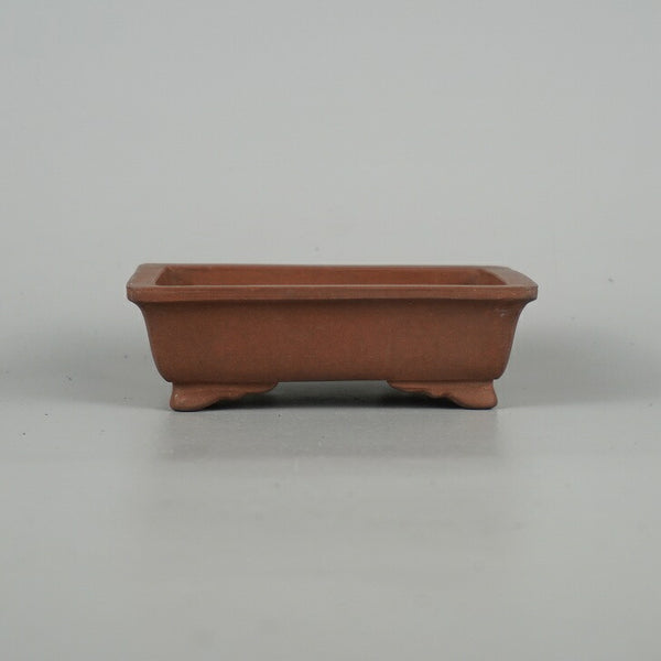 中古 盆栽鉢 落款なし 小型 長辺 約 12cm 長方鉢 外縁 泥物  中古鉢 b1198418530