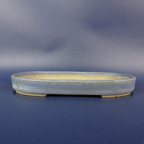 中古盆栽鉢 寿悦 小型 長辺 約15cm 楕円鉢 釉薬  中古鉢 n1198409769