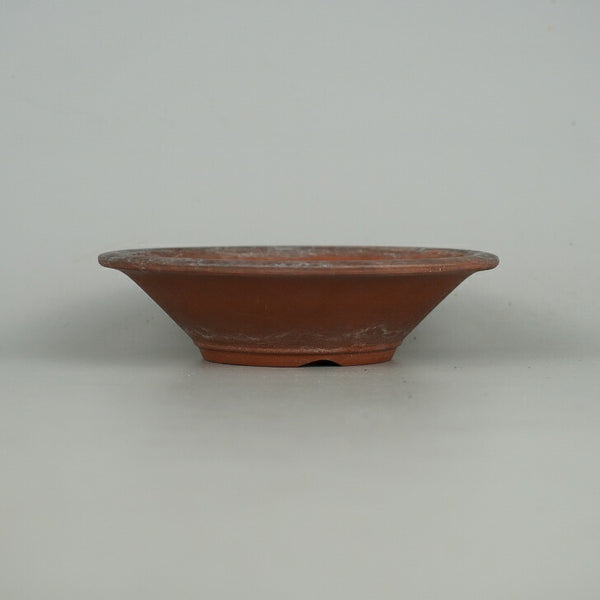 中古盆栽鉢 一陶園 小型 長辺 約 13cm 丸鉢 下帯 泥物  中古鉢 t1198414701