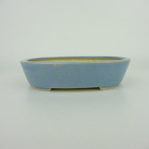 中古盆栽鉢 青香 小型 長辺 約 14.9cm 楕円鉢 釉薬  中古鉢 l1198415155