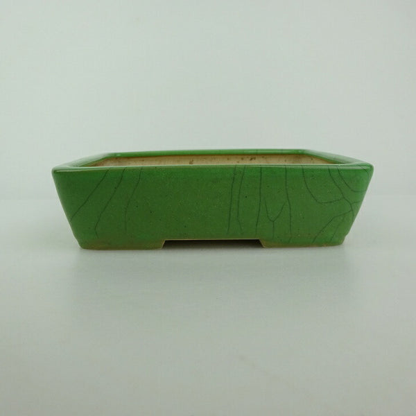 中古盆栽鉢 青香 小型 長辺 約 14.8cm 長方鉢 釉薬  中古鉢 o1198424274