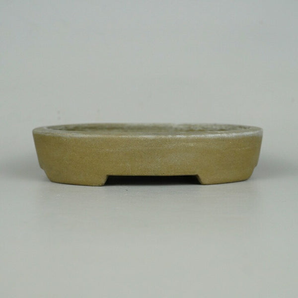 中古 盆栽鉢 常滑 旭清 小型 長辺 約12.5cm 楕円鉢 泥物  中古鉢 t1198407939