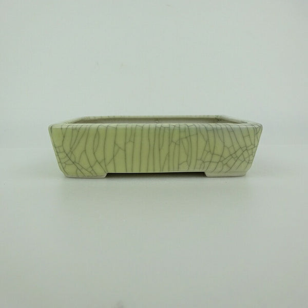中古盆栽鉢 青香 小型 長辺 約 12cm 長方鉢 貫入 釉薬  中古鉢 l1198413469