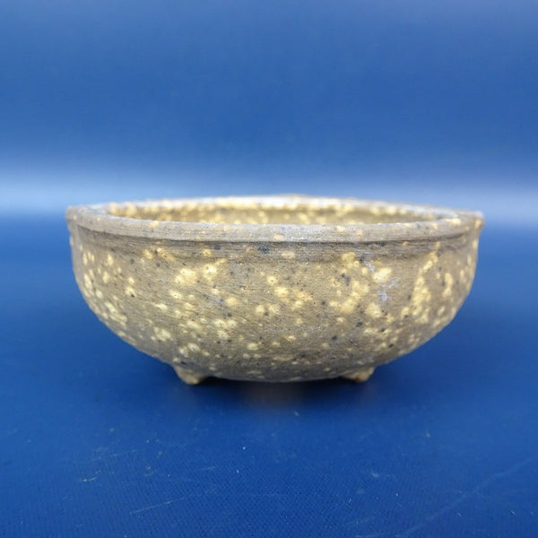 中古盆栽鉢 西山 小鉢 長辺 約7.4cm 変形 丸鉢 外縁 梨皮  中古鉢 1198404820