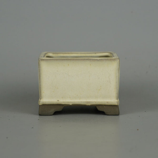 中古盆栽鉢 陶艶 小鉢 長辺 約 7cm 正方鉢 下帯 釉薬  中古鉢 u1198424383