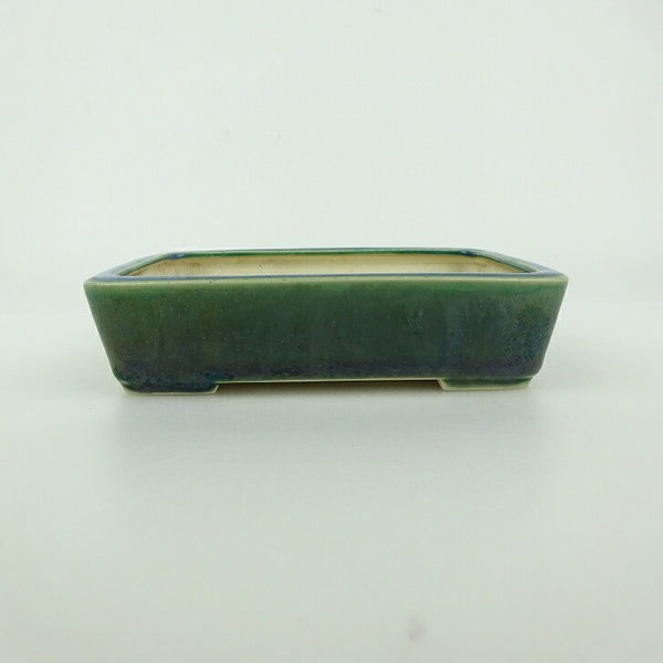 中古盆栽鉢 青香 小型 長辺 約 12cm 長方鉢 釉薬  中古鉢 o1198429656