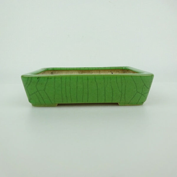 中古盆栽鉢 青香 小型 長辺 約 12cm 長方鉢 貫入 釉薬  中古鉢 h1198422938
