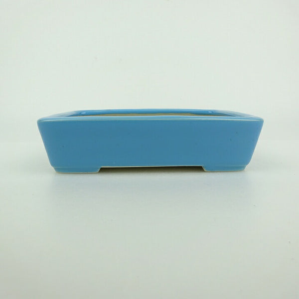 中古盆栽鉢 青香 小型 長辺 約 12.1cm 長方鉢 釉薬  中古鉢 x1198416210