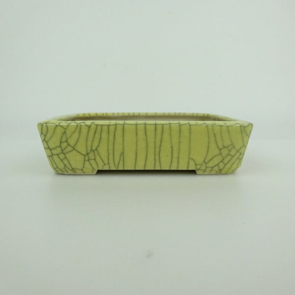 中古盆栽鉢 青香 小型 長辺 約 12.4cm 長方鉢 貫入 釉薬  中古鉢 1198403782