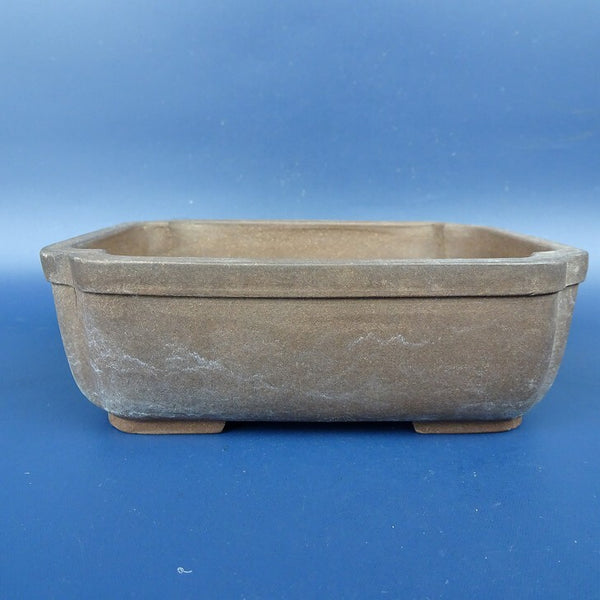 中古盆栽鉢 落款あり 小型 長辺 約12cm 長方鉢 隅入 泥鉢 中国鉢  中古鉢 g1198416786