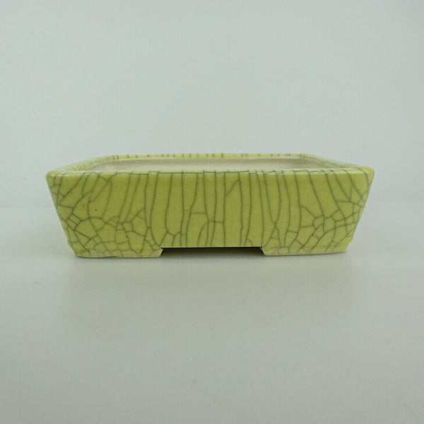 中古盆栽鉢 青香 小型 長辺 約 14.9cm 長方鉢 貫入 釉薬  中古鉢 g1198418625