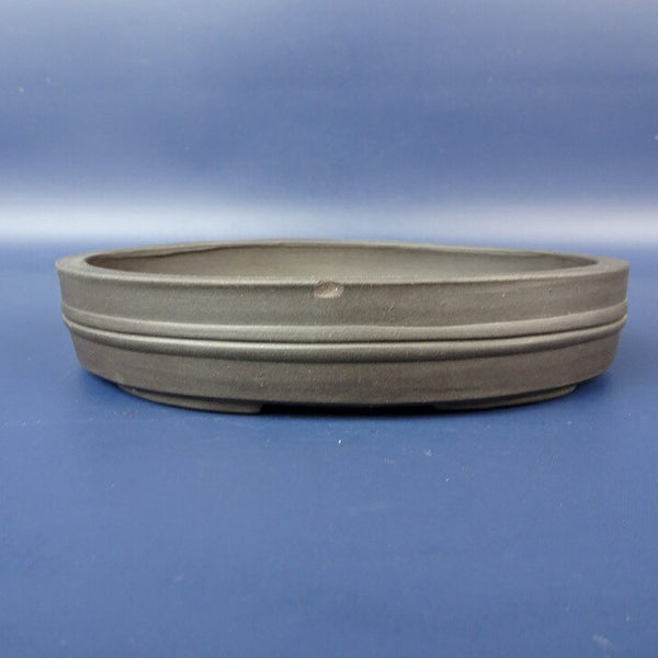 中古盆栽鉢 中国宜興 小馬 w落款 小型 長辺 約14.5cm 楕円鉢 泥鉢 中国鉢  中古鉢 u1198426281