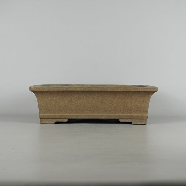 中古盆栽鉢 常滑 佳山園 中型 長辺 約31.7cm 長方鉢 段足 下帯 泥物  中古鉢 j1198412177