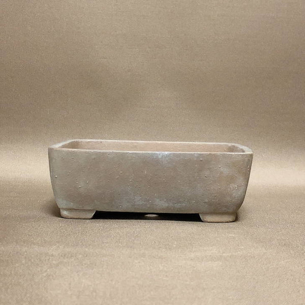 中古盆栽鉢 落款あり 小型 長辺 約14.8cm 長方鉢 泥鉢 中国鉢  中古鉢 t1198411023